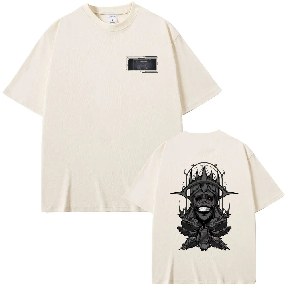 

Anime Solo Leveling Sung Jin Woo Statue of God Print T Shirt Men Women Casual Oversized T-shirts Male Vintage Soft Cotton Tshirt