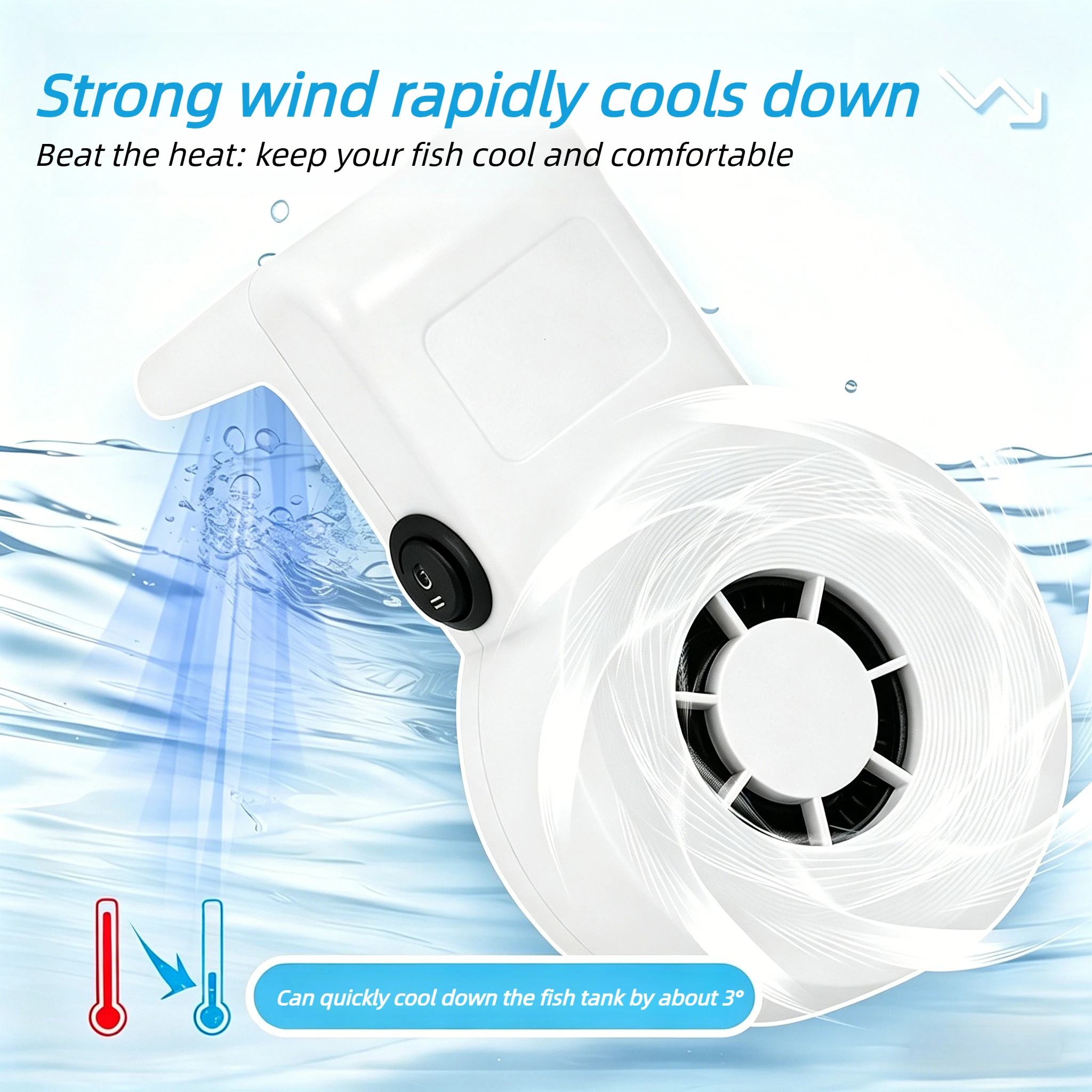 

USB Aquarium Cooling Fan with Adjustable Speed 5V 3W Temperature Control Tool for Fish and Shrimp Aquarium Tank Accessories