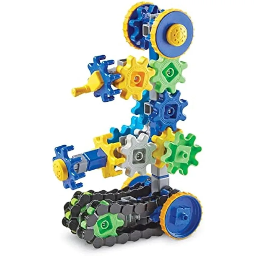 Learning Resources Gears! Gears! Gears! Treadmobiles Building Set STEM Toys Develops Early Engineering Skills 108 Pieces Ages 5
