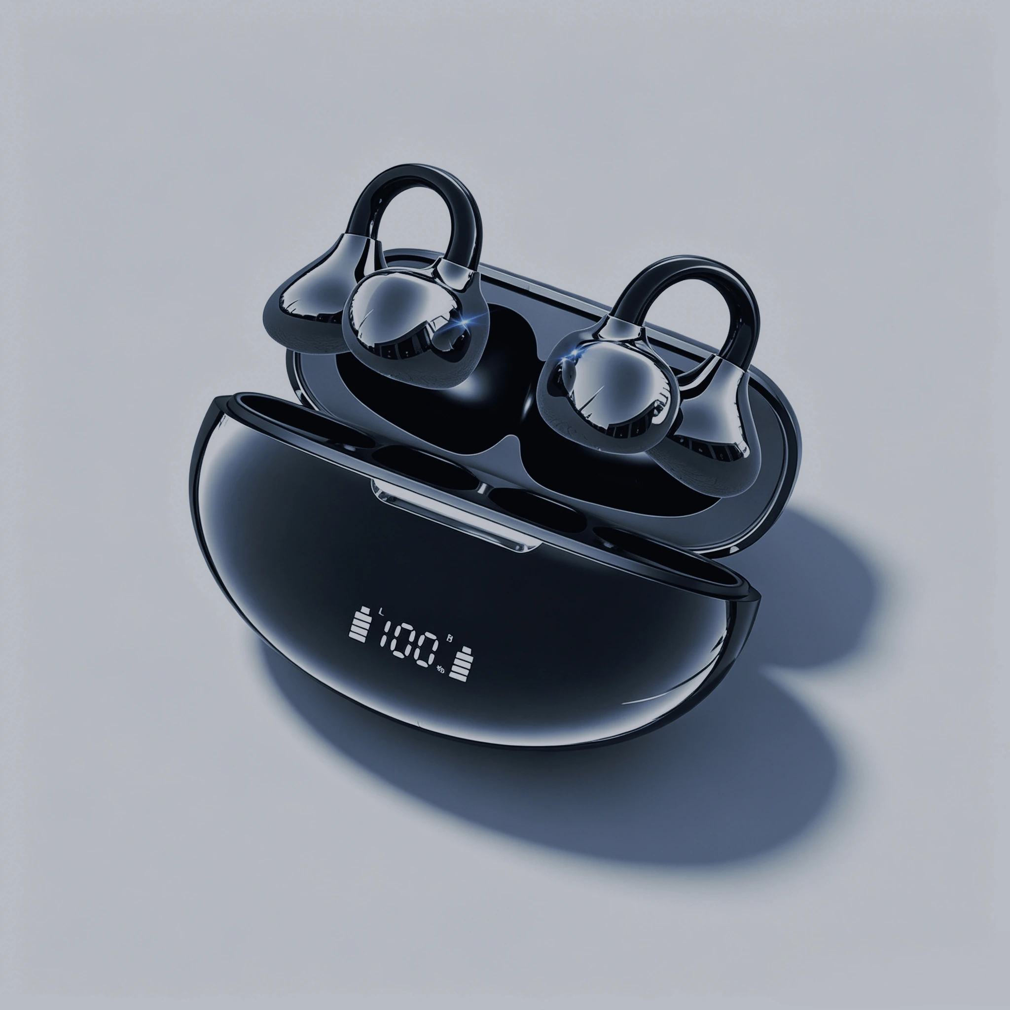 Fones de Ouvido Bluetooth Ergonômicos com Clip Aberto, Experiência de Uso Sem Pressão, Bateria de Longa Duração, Microfone Claro