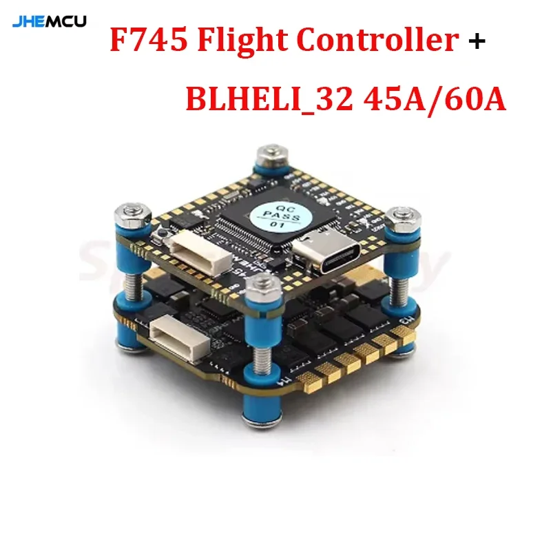 JHEMCU F745 Kontroler lotu Stos GF30F745-MPU Kontroler lotu BLHELI_32 45A / 60A 4w1 ESC 3-6S 30X30mm dla FPV Freestyle