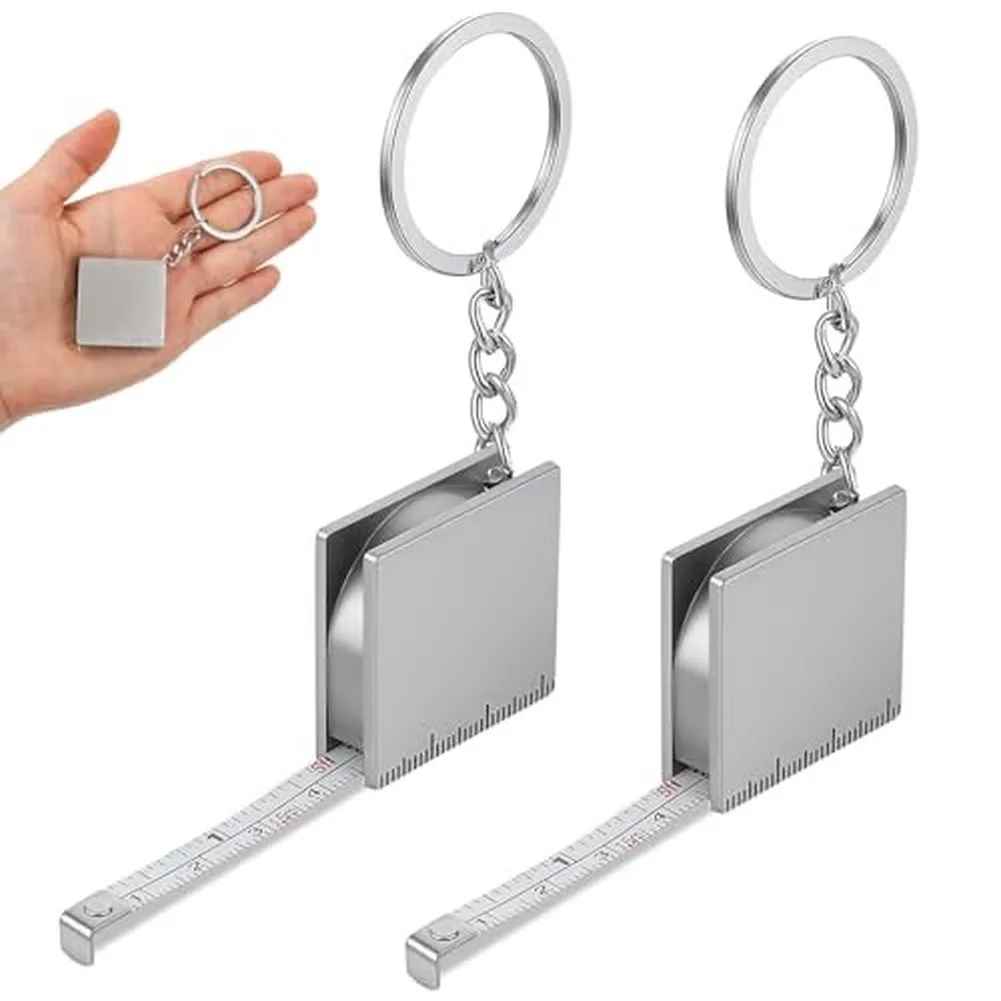 Zinc Alloy Compact Tape Measure with Keyring 120 cm Dual Scale for Home Improvement Repairs and Small Project Planning