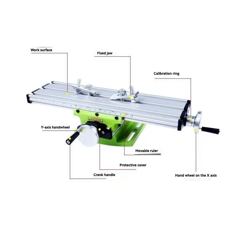 T Multi-Functional Worktable Bench Drill Vise Fixture Adjustment X and Y Coordinate Table for Milling Drilling Positioning Tool