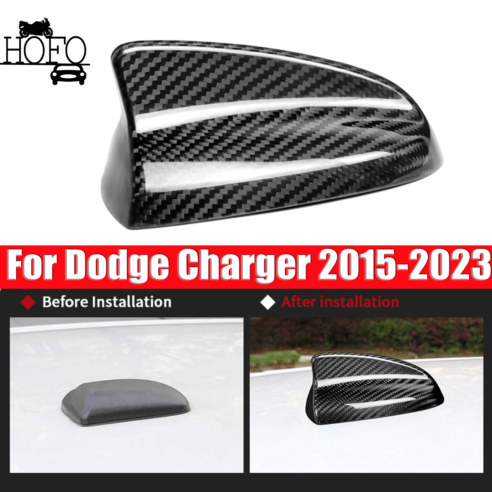 

For Dodge Charger 2015-2023 Car Roof Antenna Shark fin Cover Trim