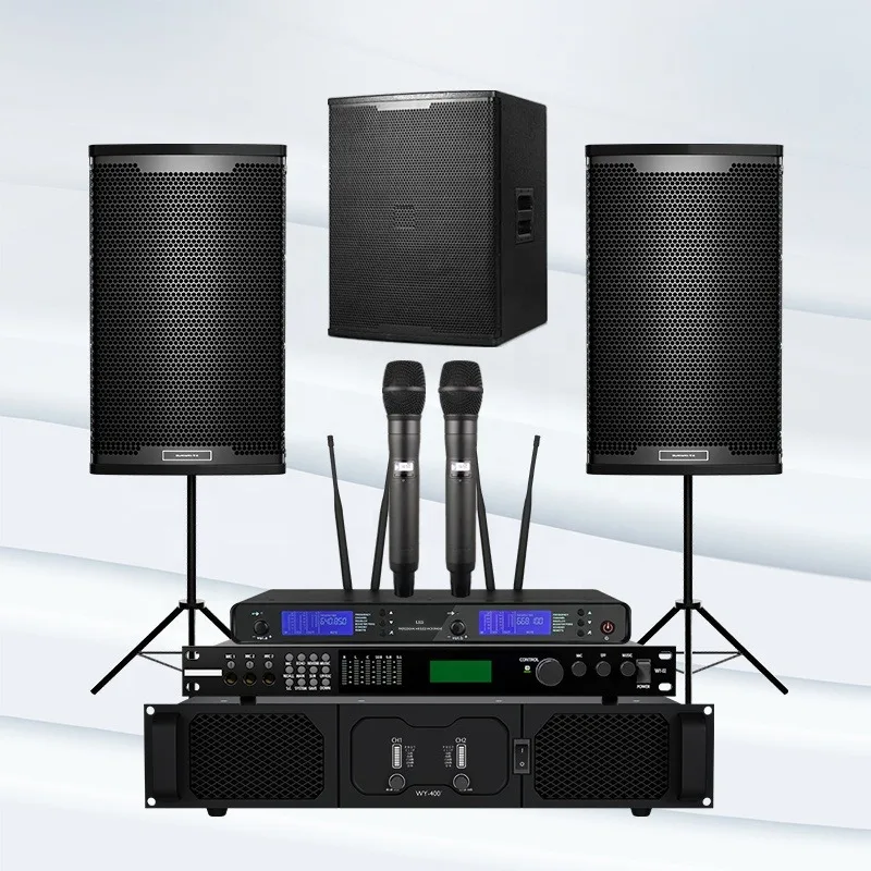Theater Professional Stage Performance Full Set of Karaoke Speakers 8 Inch 10 Inch 12 Inch Transparent Bar Karaoke Sound Set