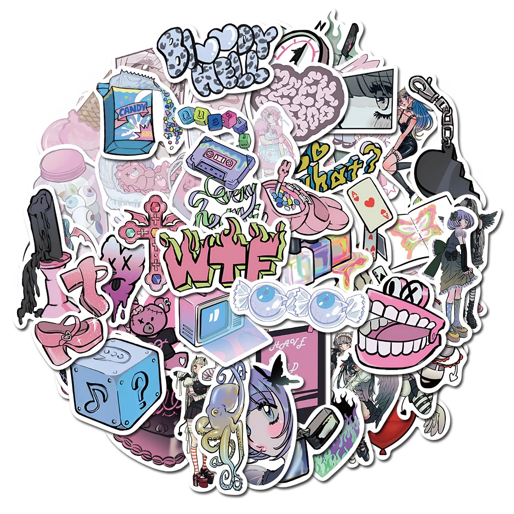 

10/30/60pcs Cool Cartoon Y2K Domi Girl Stickers INS Harajuku Style Aesthetic Sticker DIY Scrapbook Luggage Phone Decals Packing