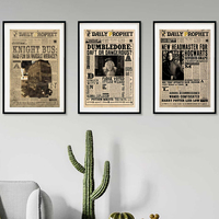 Harry Potter Daily Prophet Poster Vintage Magic Newspaper Art Print Retro Movie Wall Art Canvas Painting Living Room Home Decor
