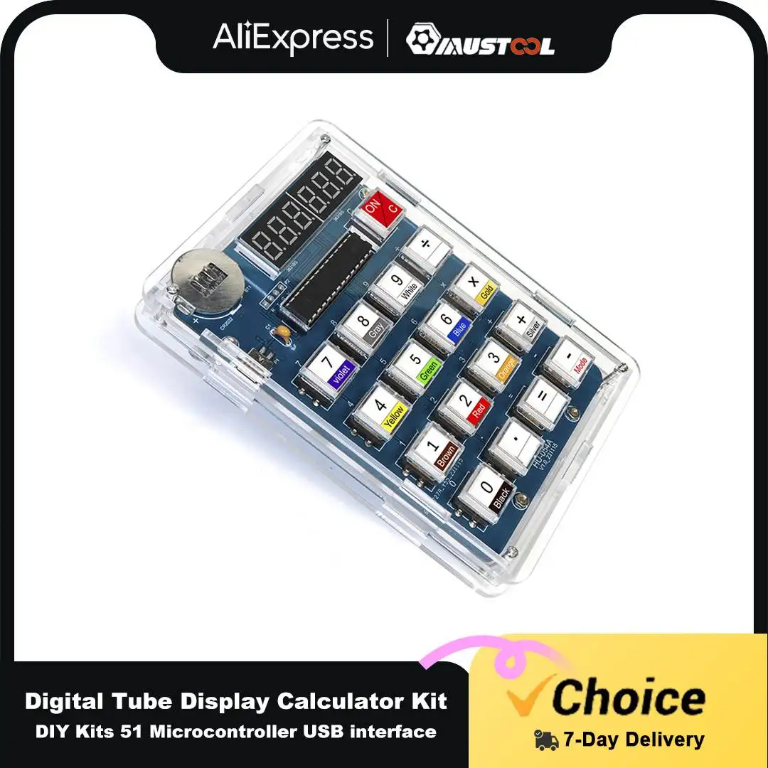 Mustool-diy Kit Eletrônico com Tubo Digital e Calculadora 51 Microcontrolador Treinamento Experimental Soldagem Prática Acessórios
