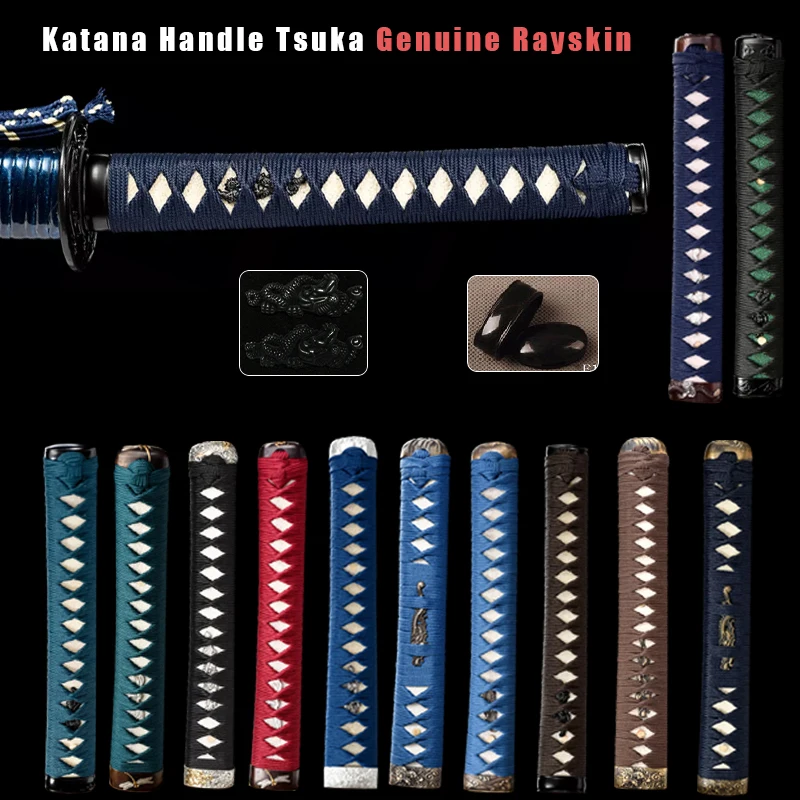 

Quality Japanese Katana Swords Handle Wooden Tsuka ,Silk Cord,Real Rayskin Same ,Brass/Alloy Fittings For Samurai Sword