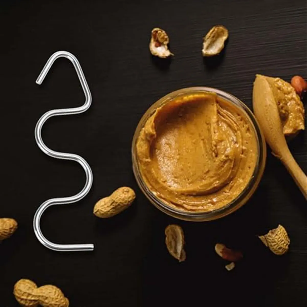 FOR HOME Peanut Butter Stirrer Nut Butter Mixer Stainless Steel Peanut Butter Mixer Gadgets Stirrer and Scraper