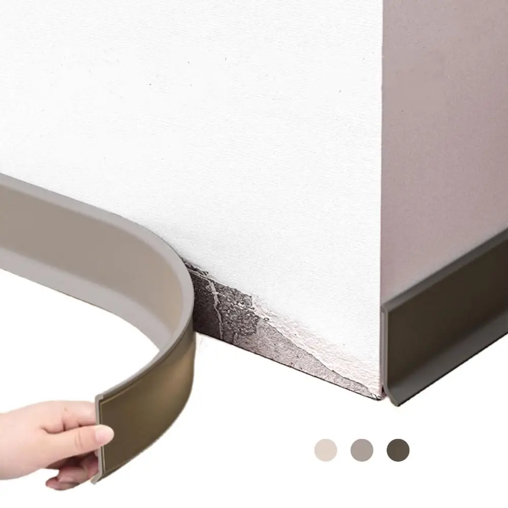 DIY 1M/Roll Baseboard Molding Trim Self Adhesive Anti-collision Wall Baseboard Thickened Flexible