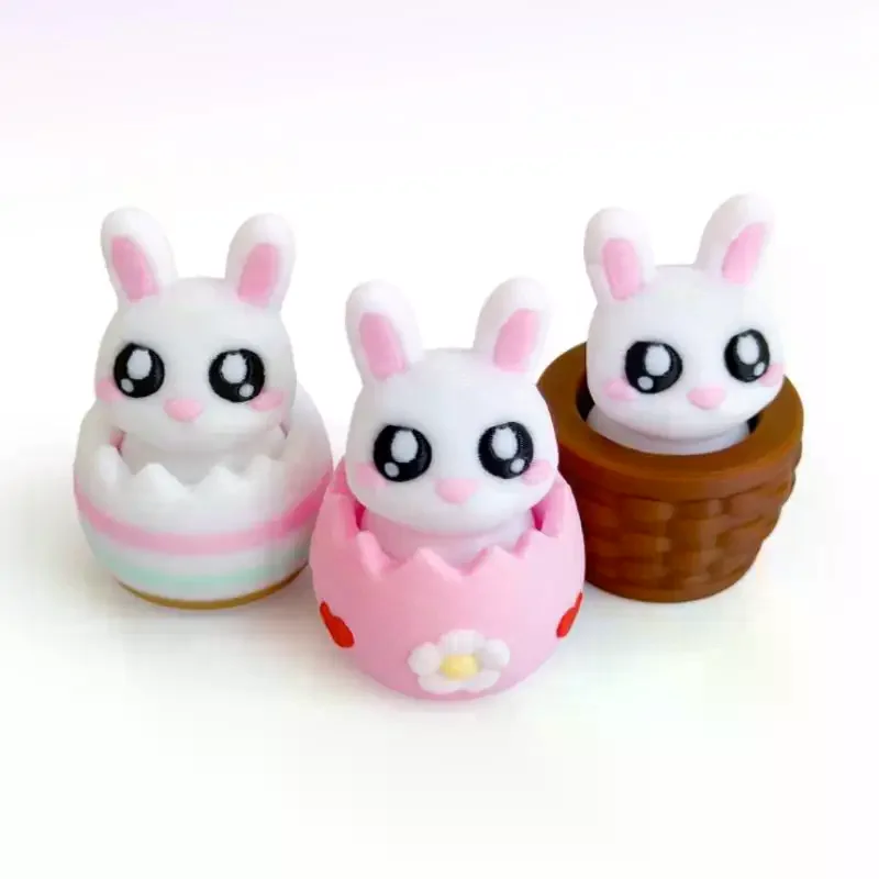 Chicken Egg Rabbit Button Keyboard Clicker Keychain Stress Relief Sensory Fidget Toys Backpack Pendent Ornaments Gift Cute