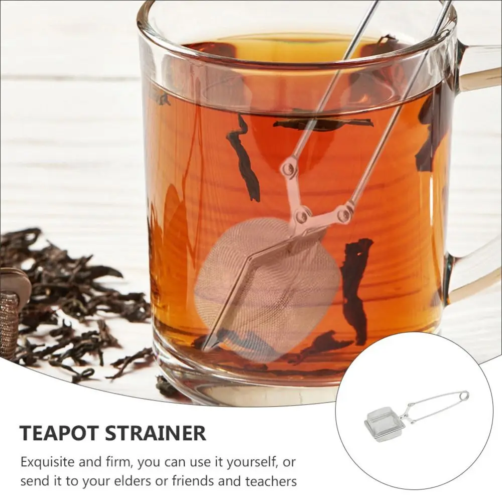 Stainless Steel Fine Mesh Tea Strainer Handle Design Square Shape Reusable Tea Filter Easy Clean Portable Teapot Tea Infuser
