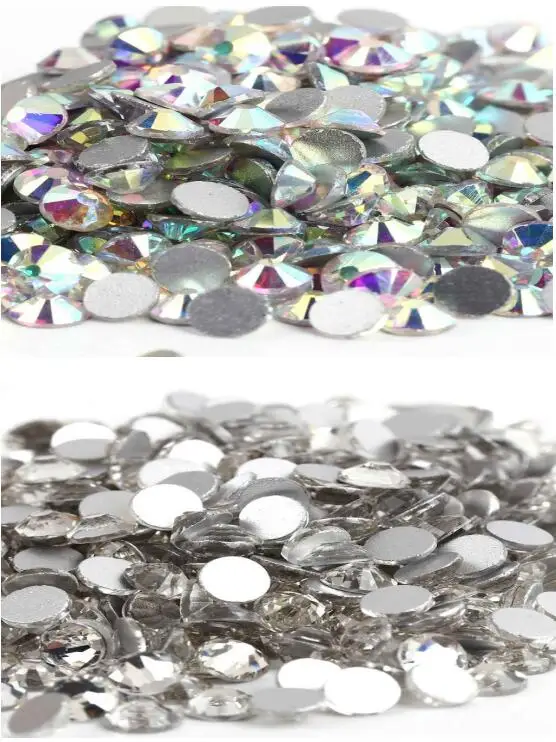 TOP Glitter Crystal AB Rhinestones SS3-SS50 Non Hot Fix FlatBack Strass Sewing & Fabric Garment Nail Art Rhinestones Decorations