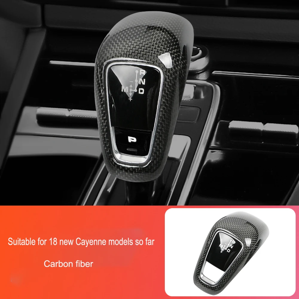 

Carbon fiber/ABS gear shift knob cover For Porsche Cayenne 2018 2019 2020 2021 2022 9YA replacement style auto parts