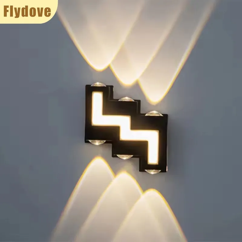

Modern Outdoor Aluminum Wall Lamp AC90~260V IP65 Waterproof Courtyard Garden Villa Corridor LED Lighting Dual Head Wall Lamp