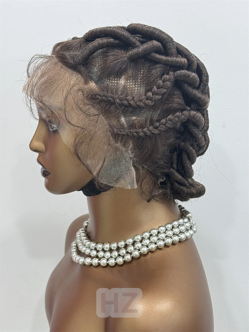 شعر مستعار مضفر للنساء السود الاصطناعية الدانتيل الكامل الأفرو بانتو Knotless تجديل شعر مستعار اليدوية الدانتيل شعر مستعار أمامي