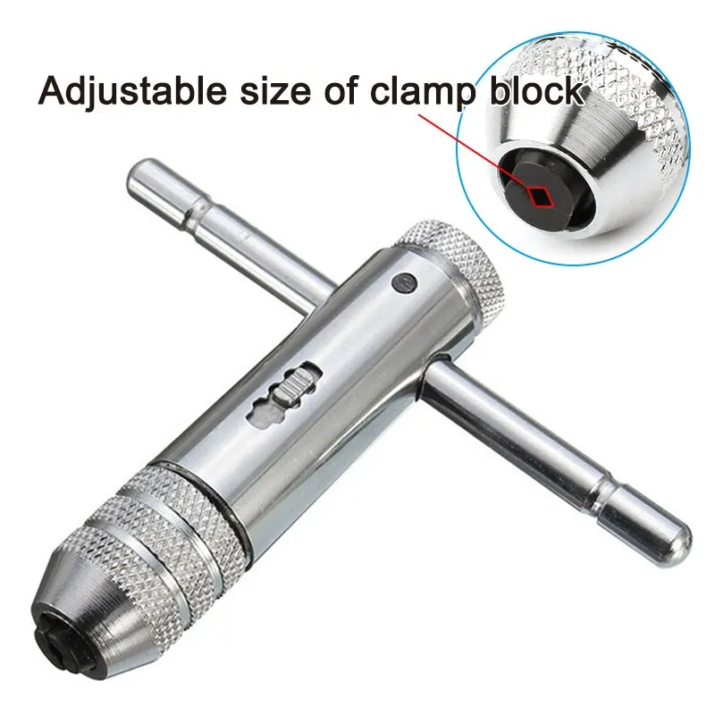 M3-M8 Adjustable Ratchet Hand Tap Wrench M5-M12 Extended Tapping Forward and Reverse Tapping Accessories Tool