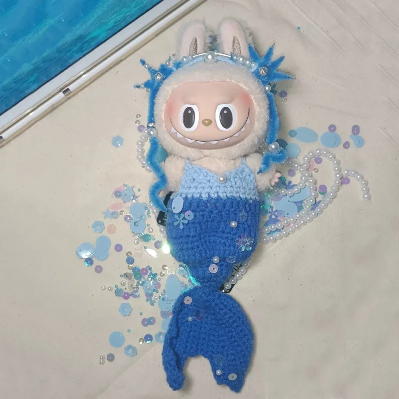 LABUBU Clothes 17cm Doll Clothes Mermaid Outfit Dress Handmade Custom for LABUBU Pendant Vinyl Toys Accessories