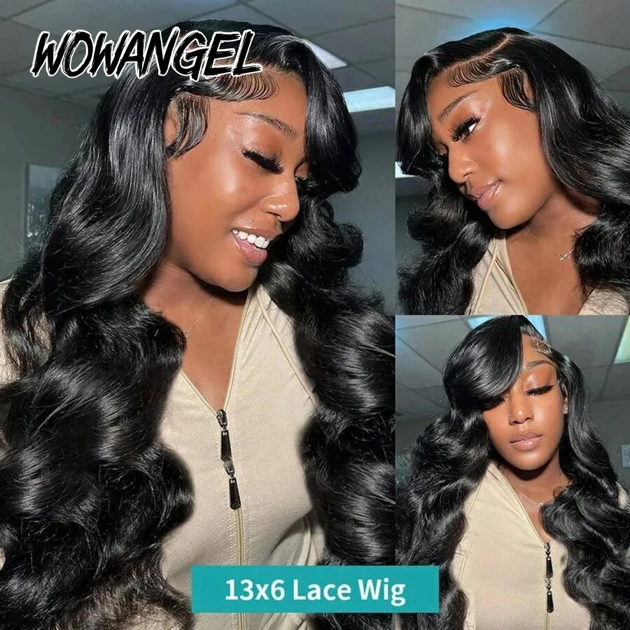 Wow Angel 13x6 HD Lace Front Perücken 250% Echthaar Body Wave Echthaarperücken Hautähnliche HD Lace Perücken Vorgezupfte Klebefreie Perücken – Detail 5