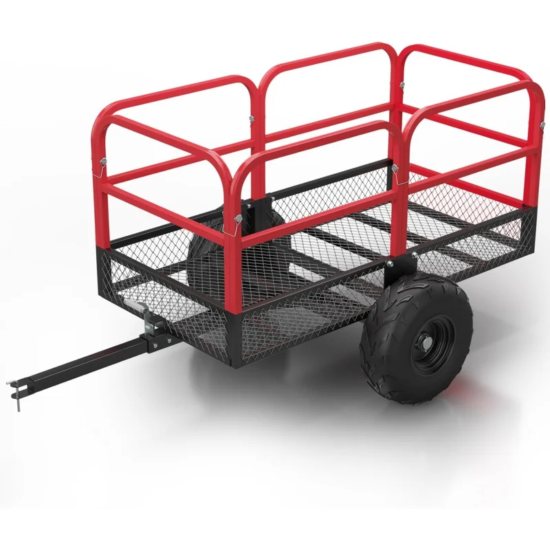 

2026 New：Heavy Duty Cart Cargo , 1700 Lbs 15 Cubic Feet, Yard Utility Trailer with Removable Sides and Han