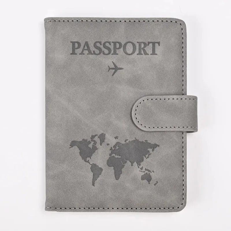 Leather Passport Holder Covers Case Waterproof Travel Credit Card Wallet Cute Passport Book for Women/Men Buckle Passport Cover