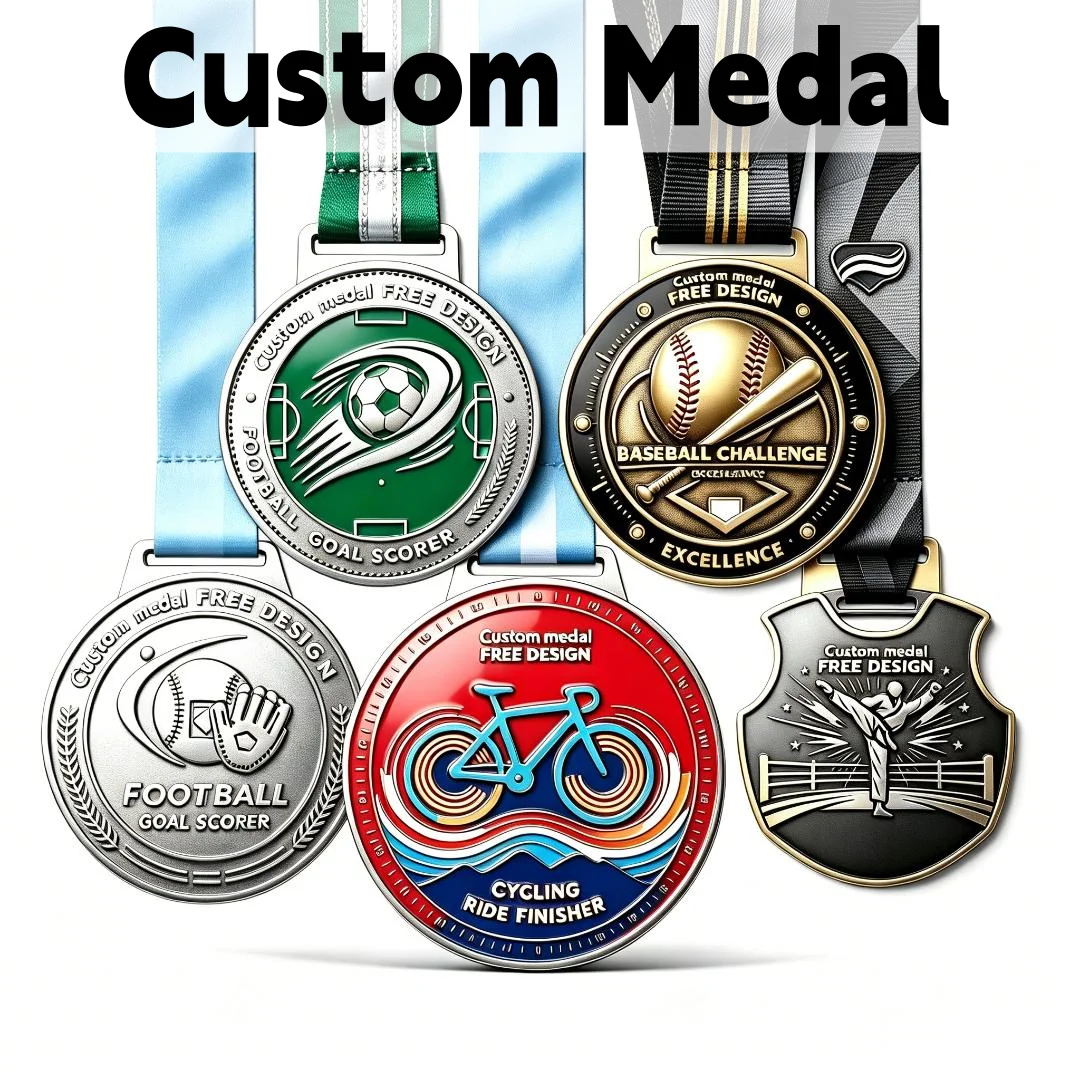 Custom Medal Personalized Engraved 3D Embossed Sports Medallion Baseball Cycling Boxing Tournament Champion Metal Souvenir Gift