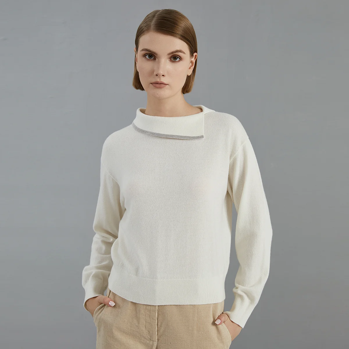 BC777 High Quality Luxury Women\'s Design Sense elegant 100% Cashmere Sweater Winter Women\'s Clothing