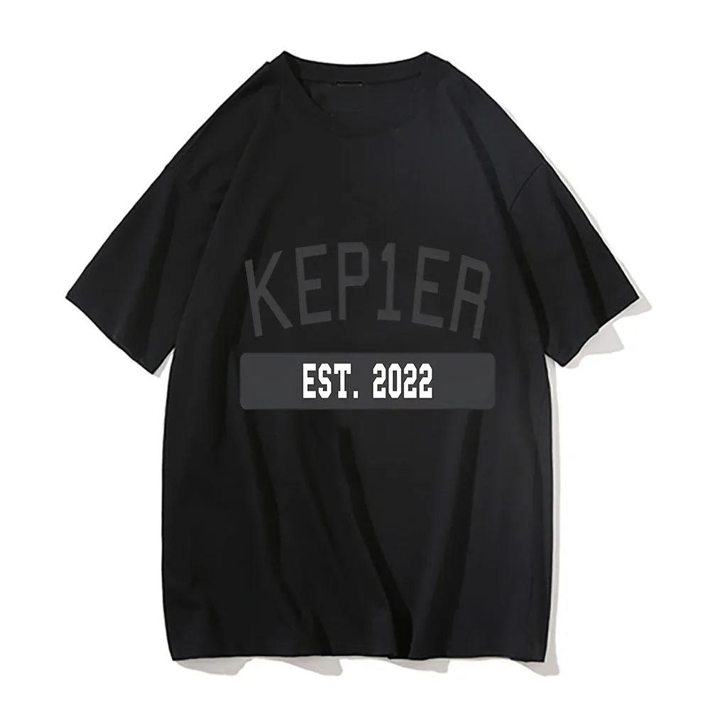 Kep1er Hip Hop Tshirt Graphic Print Men Women Cotton Tops Harajuku Unisex Oversized Short Sleeve T-Shirts Fashionable Streetwear