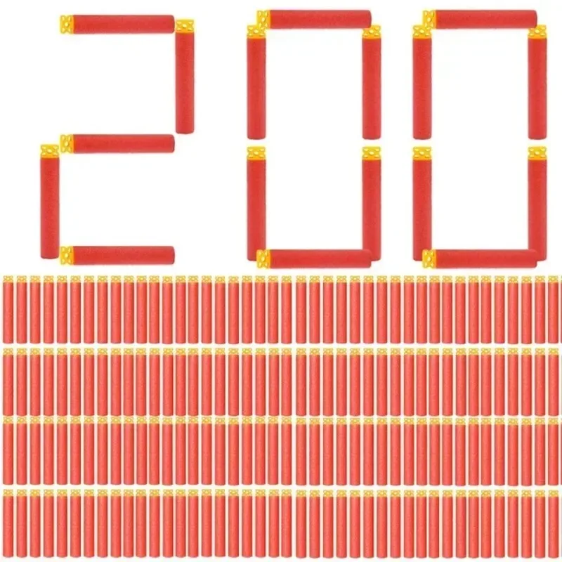 1000/500/400/300/200/100Pcs New Red Hollow Refill Bullets Foam Darts For Nerf Toy Gun Elite Series Kids Outdoor Game Ccessories