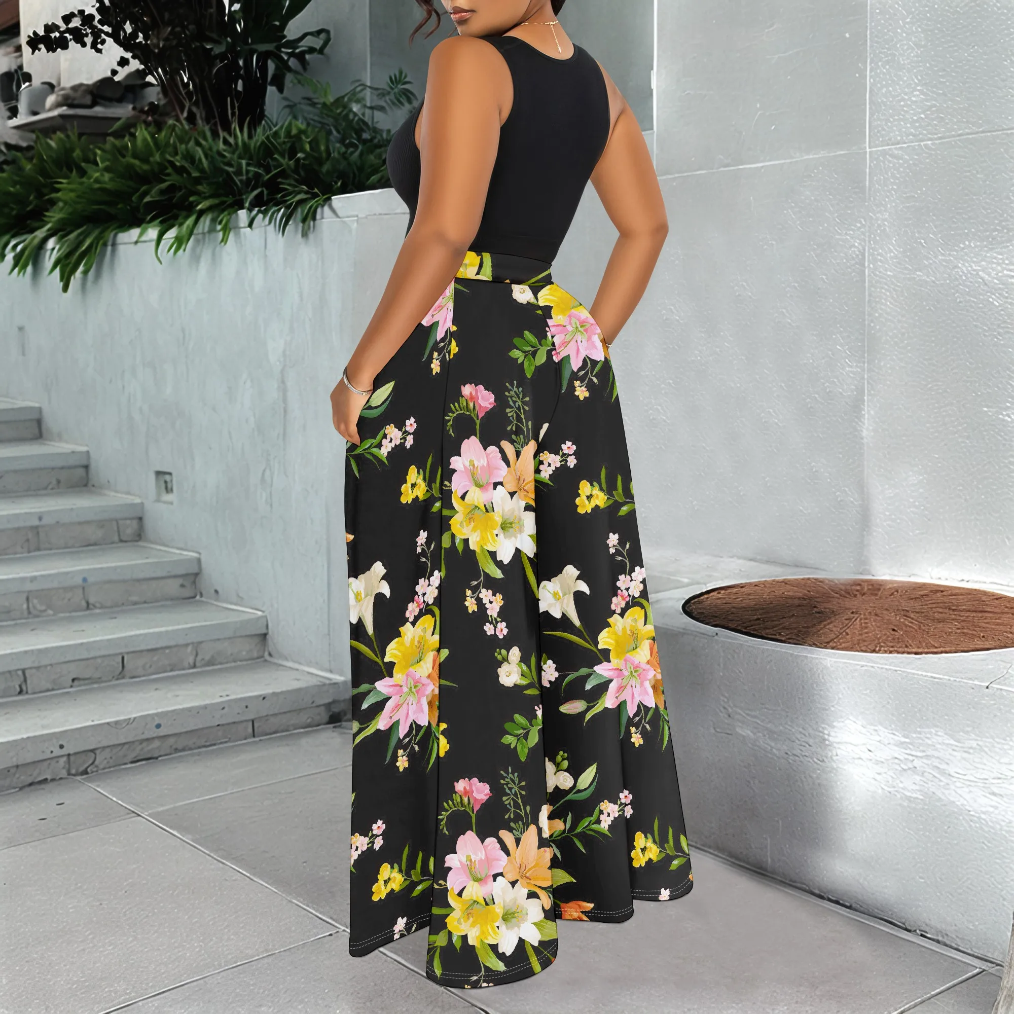 กางเกงพิมพ์ลายโทเท็มแฟชั่นฤดูใบไม้ผลิและฤดูใบไม้ร่วงของผู้หญิง กางเกงลำลองสำหรับใส่ในบ้าน