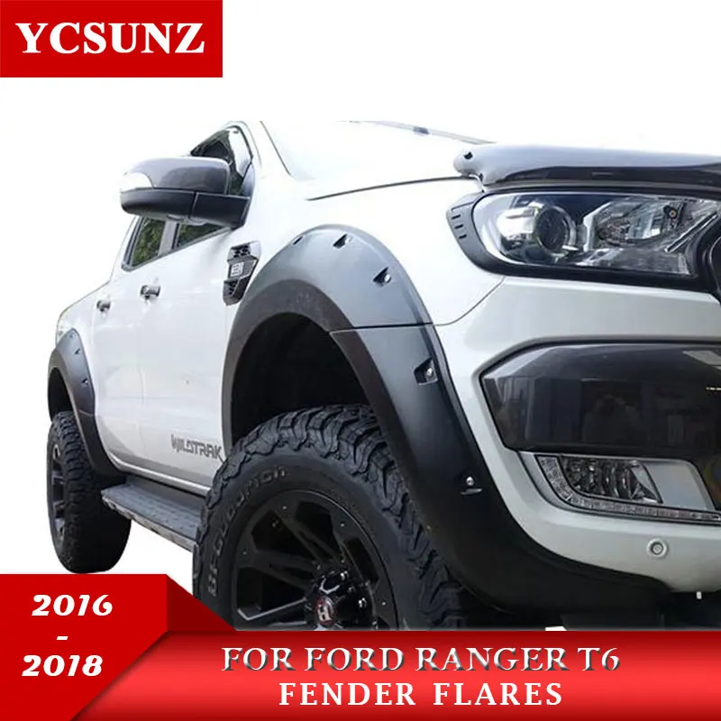 

9 дюймов колеса арки карман заклепки стиль крыло Клеш Для Ford Ranger Wildtrak T7 2016 2017 2018 двойная кабина