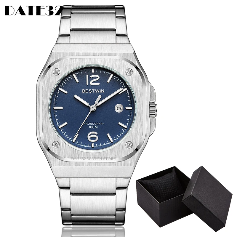 Luxury Men Watch Large Big Dial Square Quartz Wristwatch Sliver Gold Black Blue Reloj New Style Watches Business Man Brand Clock