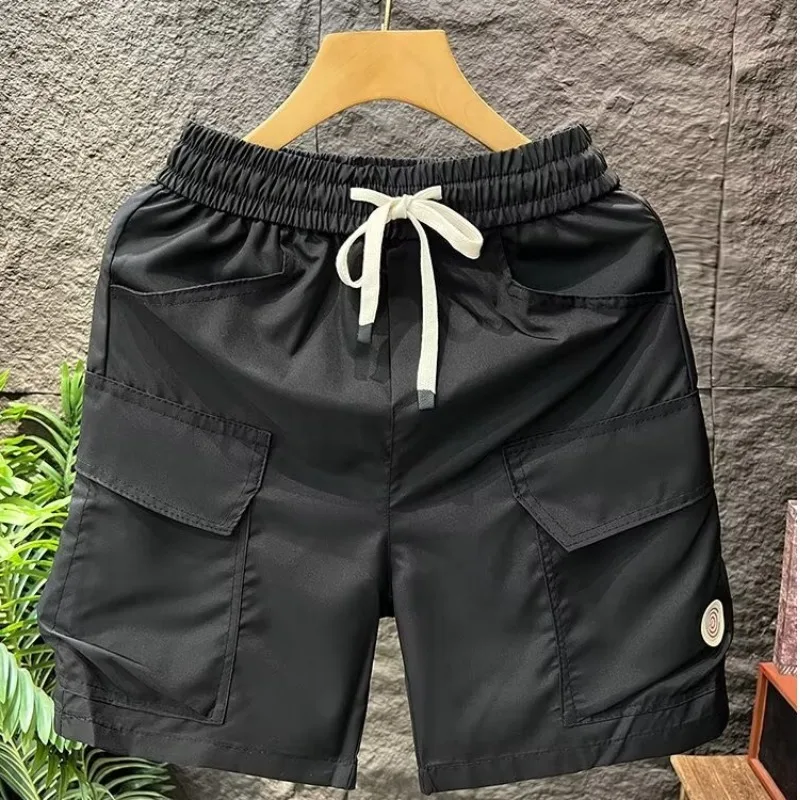 

Пляжные армейские черные быстросохнущие шорты, однотонные повседневные шорты высокого качества, летние дышащие спортивные шорты, новинка 2025 года