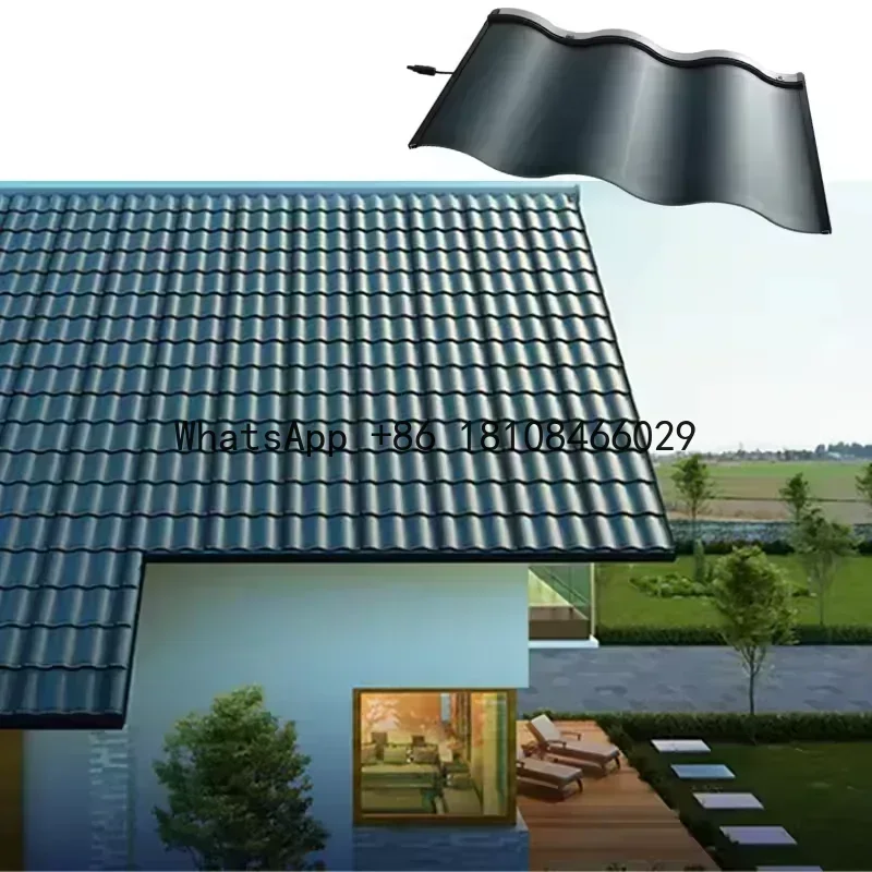 Solar roof curve tile 32W CIGS thin film photovoltaic solar energy  glass shingle panel solar tiles bipv