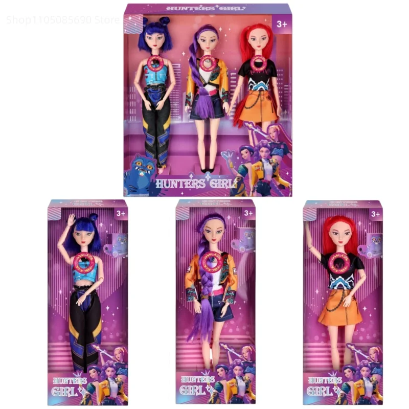 Nuevo Demon hunter kpop figura muñecas Rumi Mira Zoey estilo musical tema canción plástico dorado lindos juguetes regalos de vacaciones para niños