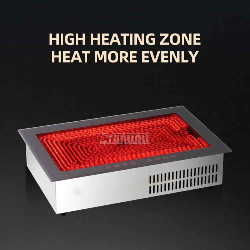 4000 W würziger Hot Pot Titan-Kristallplatte Hochleistungs-Induktionsherd 470 x 300 mm gegrillter Fischofen