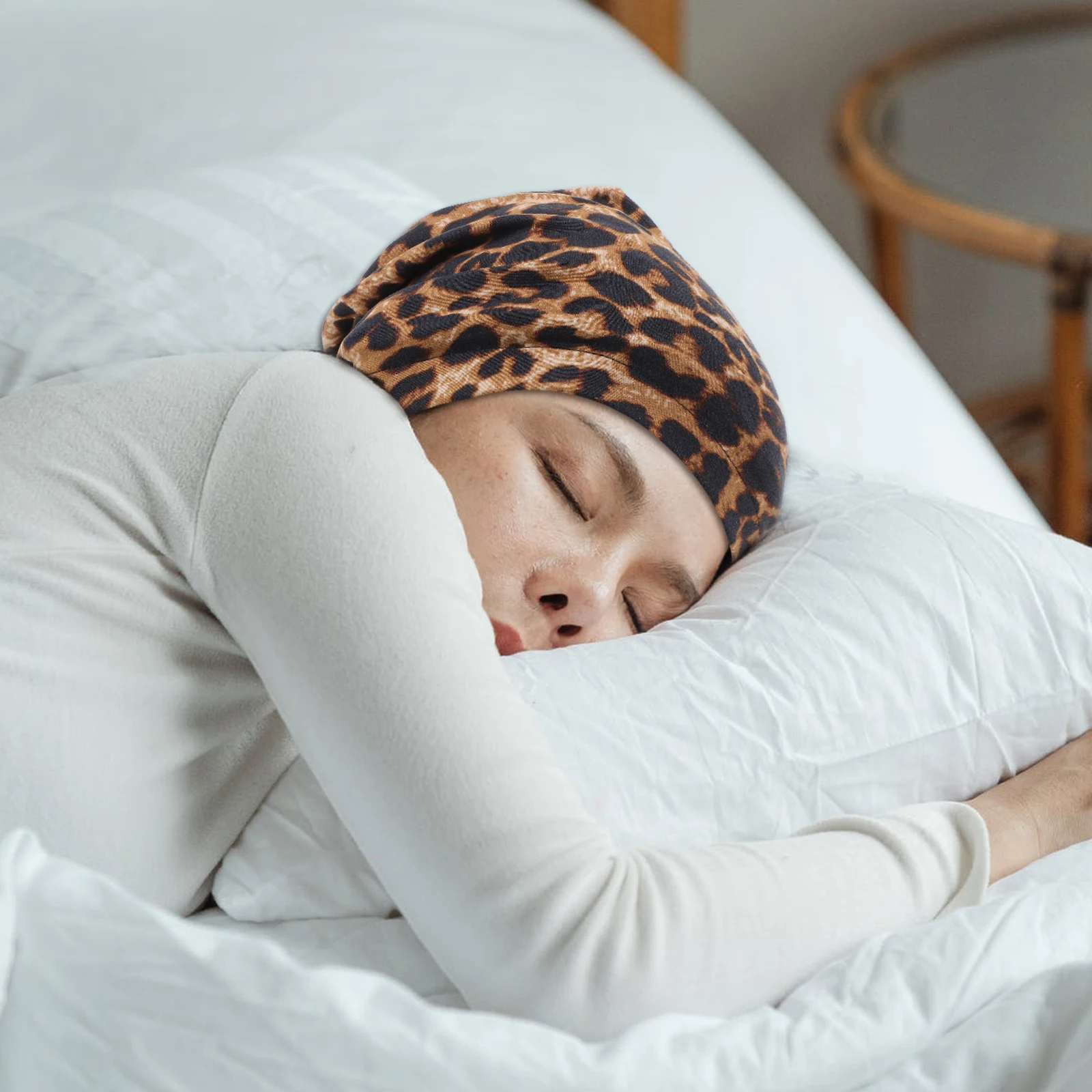 

Flower-covered Sleep Cap Women Bonnet Curly Hair Silk Polyester Satin Hair Accessory Lightweight Comfortable Durable