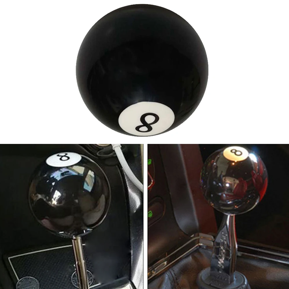 1pcs Eight Ball Shift Knob Acrylic Black Car Gear Shifter Shift Knob 5.7CM/2.2IN Universal for Cars Without Gear Lock