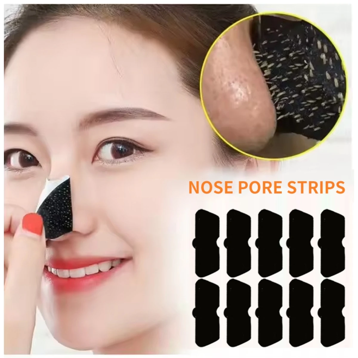 10/20/50/100 Pcs 코 스트립 블랙 헤드 코 블랙 헤드 리무버 패치 페이셜 클리닝 블랙 헤드 제거 도구 블랙 헤드를 당겨내십시오