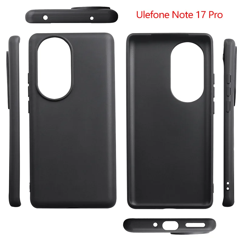 Black Soft Silicone Funda for Ulefone Note 17 Pro Case 6.78 Inch Soft TPU Good Quality Coque For Ulefone Note 17 Pro Cover