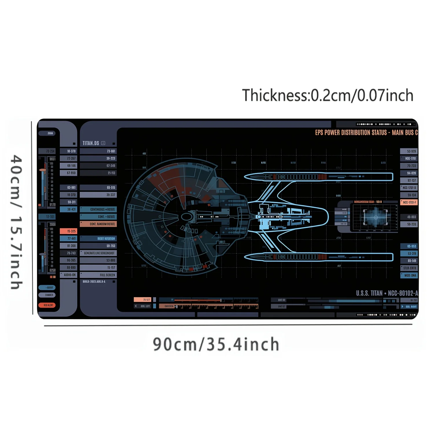 1pc Sci-fi Explorer System Large Rectangular Mouse Pad, Non-slip Rubber Base, with Seam Edges, Suitable for Offices and Homes