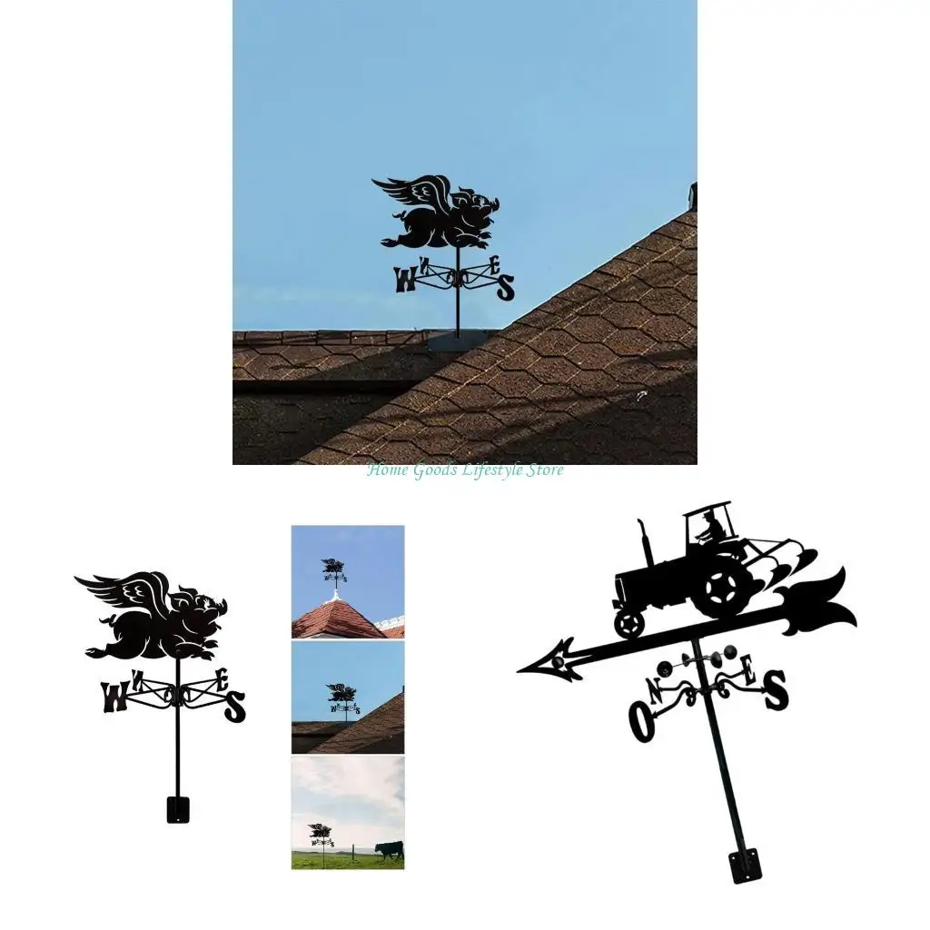 

E74E Железный петух Указатель направления ветра для садового крепления Декоративный орнамент сарая