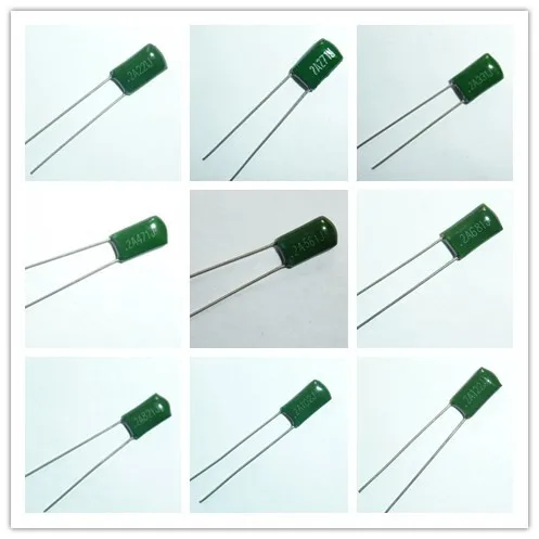 10pcs Mylar Film Capacitor 100V 2A 220pF~0.47uF 5% (2A221J~2A474J) Polyester Film capacitor