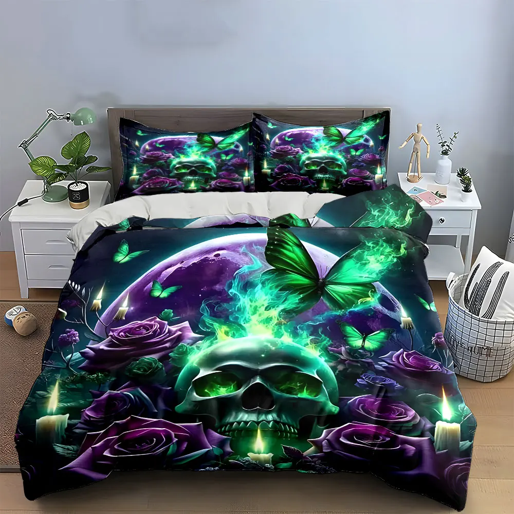 Mystical Moonlit Butterfly Decor Set Exquisite three-piece bedding set gift for kids and adults