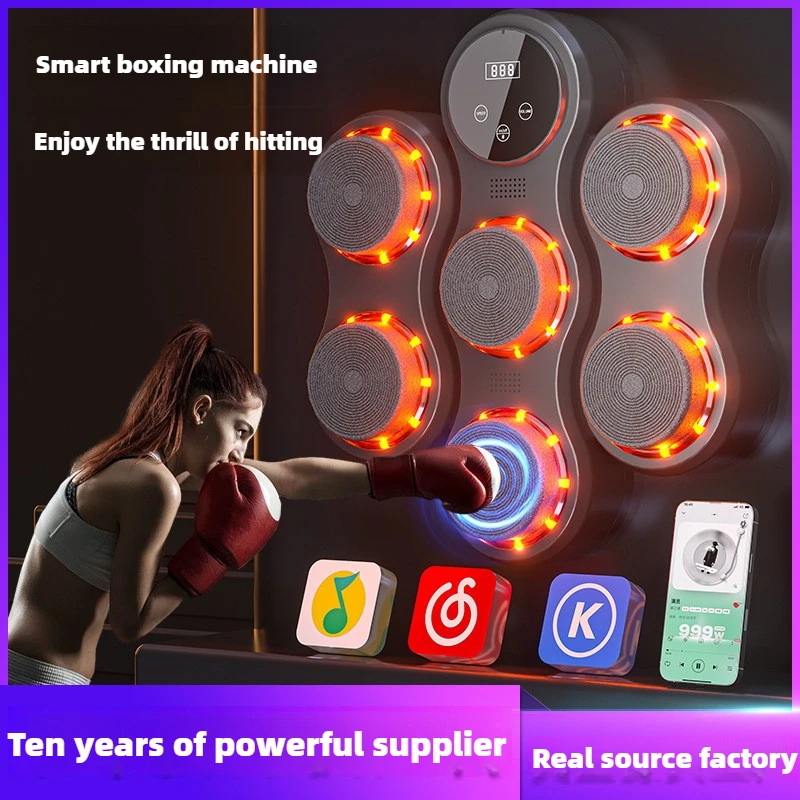 Music Boxing Machine Smart Home Adult Fitness Electronic Wall Target Male Boxing Children Adjustable Response Training Equipment