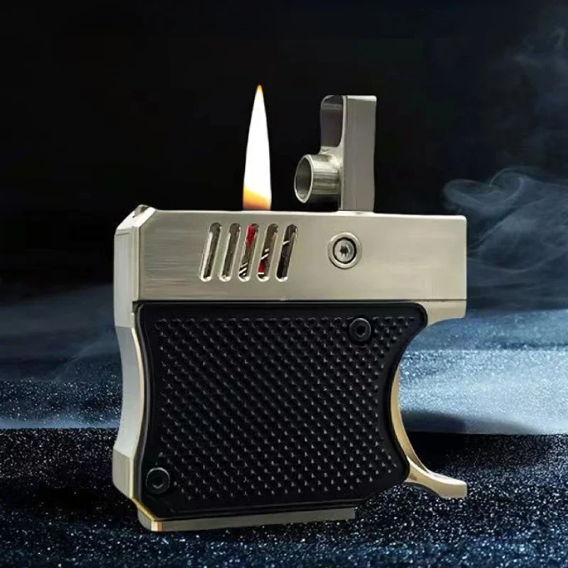 

Титановая металлическая механическая масляная зажигалка, мужская полуавтоматическая реактивная зажигалка, крутая и персонализированная коллекция, крутая подарок