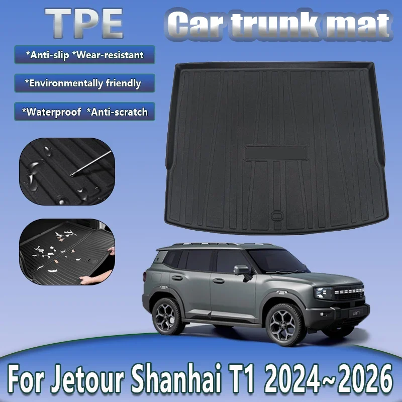 

Car Trunk Mat For Jetour Shanhai T1 2024 2025 2026 Waterproof Anti-scratch Rubber Material Storage Carpet Pad Auto Accessories