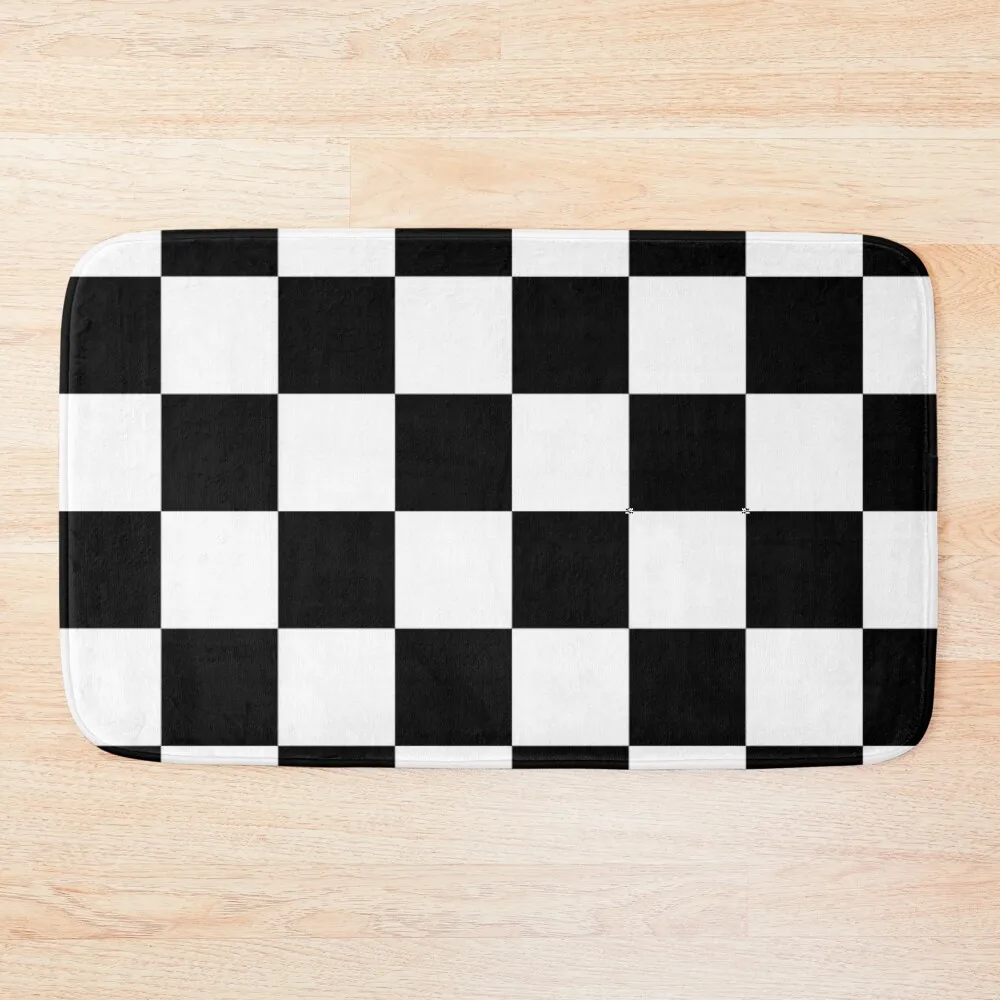 

Black and white chequered pattern Bath Mat Carpet For Shower Set Ofs In The Bathroom Accessories Sets For The Bathroom Mat