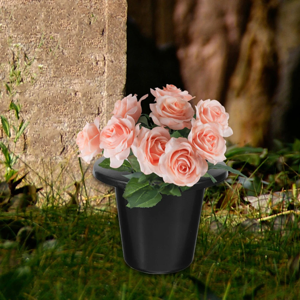 

4Pcs Cemetery Vase Memorial Flower Vase for Graves Elegant Grave Flower Holder 16-Hole Garden Flowerpot Long-Lasting Floral
